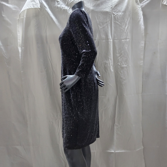 Calvin Klein Black Glitter Long Sleeve Dress - Picture 3 of 13